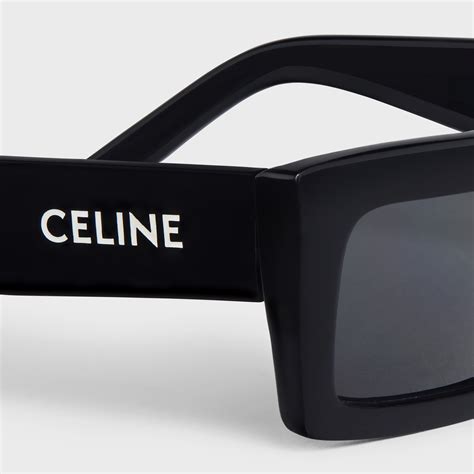 celine monochrome 02 sunglasses in acetate black|Celine Black 'Monochroms 02' Sunglasses .